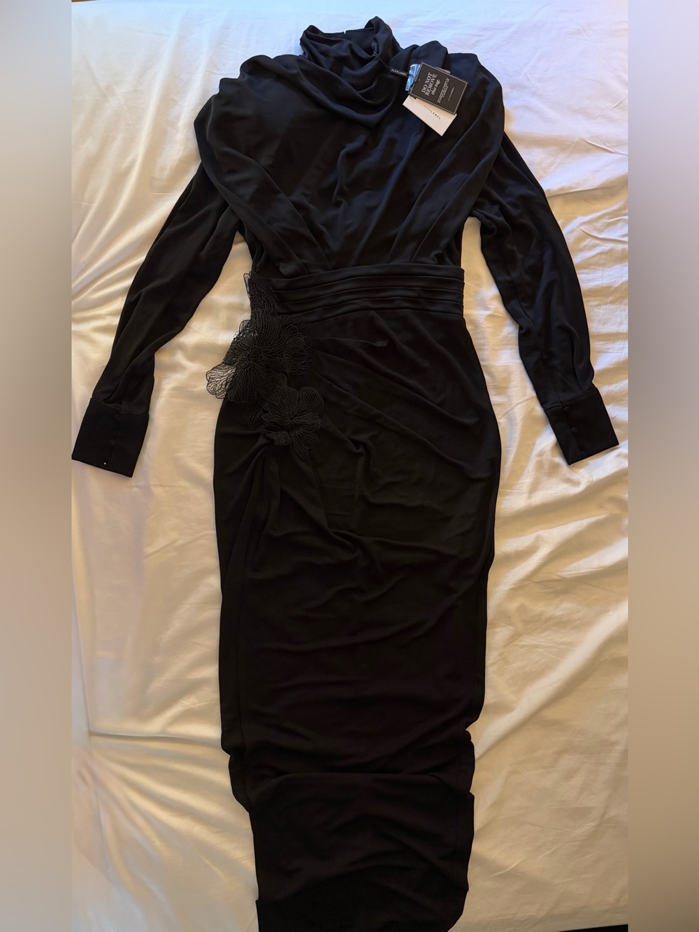 JLUXLABEL Black High-Neck Maxi Dress with Side Slit Size S NWT - Picture 9 of 13